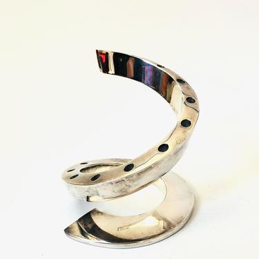 Mid Century Dansk Silver Plate Spiral Candle Holder by Bertil Vallien 