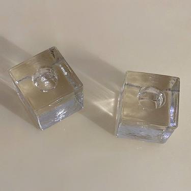 Cube Ice Glass Candle Holders