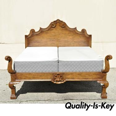 Michael Taylor Designs Italian Bed King Size Wood Bed Frame Venetian Style