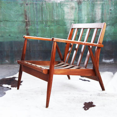 GORGEOUS 1960&#39;s Mid Century Danish Modern Sculptural Vintage Lounge Armchair Chair MCM Teak by CatchMyDriftVintage