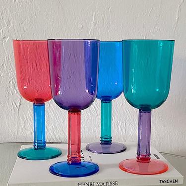 Acrylic Colorblock Wine Glasses