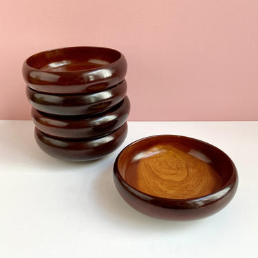 Set of 5 Handmade Wood Bowls 