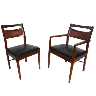Walnut Dining Chairs Set of Six American of Martinsville Mid Century Modern 