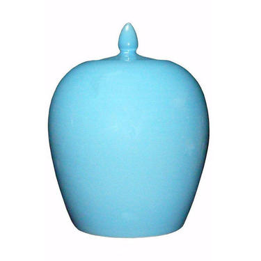 Simple Plain Pastel Blue Glaze Porcelain Vase Jar vs012Eblue 