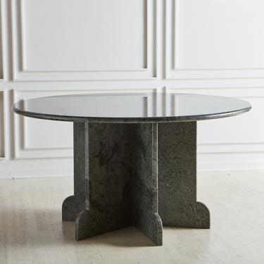 Round Green Granite Dining Table, 20th Century