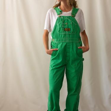 Vintage Bright Green Overalls | Washington Dee Cee Dungarees  | Made in USA | S | 