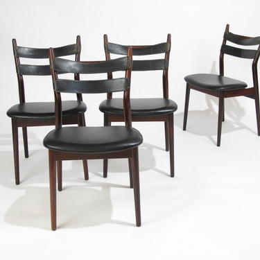 Heldge Sibast Vodder Danish Rosewood Dining Chairs with Leather Straps