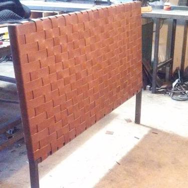 Leather and metal headboard 