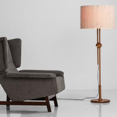 Modern Wingback Armchair and Scandinavian Floor Lamp