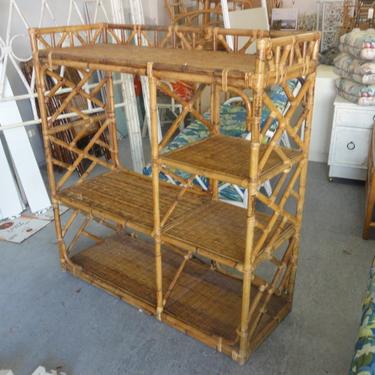 Island Style Rattan Chippendale Shelving Unit