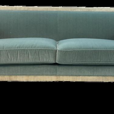 Custom Modern Caracole Turquoise Velvet Sofa