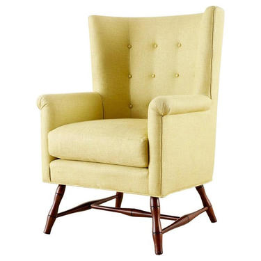 Westcott Citron Linen Wing Chair by Bunny Williams by ErinLaneEstate