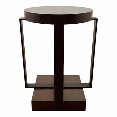 Arteriors Modern Walnut and Bronze Finished Xo Side Table