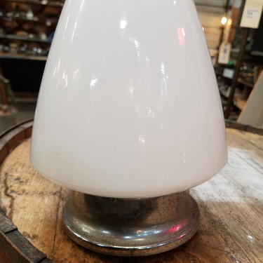 Semi Flush, Milk Glass Light. 6 x 7.5. Threaded Shade..