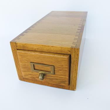 Solid Wood Catalog/Index Card Box 
