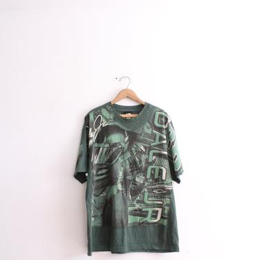 Green Nascar Print 90s T Shirt 