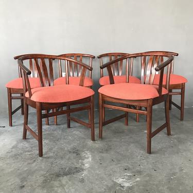 Set of Six Wegner Style Dining Chairs