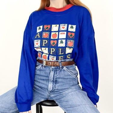80's Apples Novelty Print Sweatshirt 