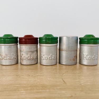 Vintage Metal Kodak Photography Film Canisters - Lot of 5 