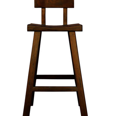Quality Handmade Solid Wood  Dark Brown Color Tall A Shape Bar Stool With Back wk2170E 