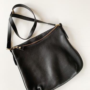 Vintage 2000s Black Leather Saddle Bag 