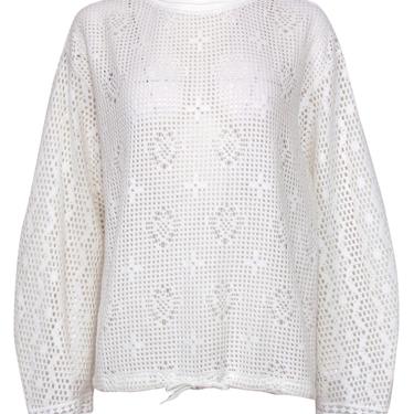 See by Chloe - White Mesh Drawstring Turtleneck Sweater Sz XL