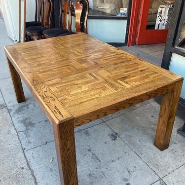 Good to Be Home | 1980s Custom Parsons-style Oak Dining Table 