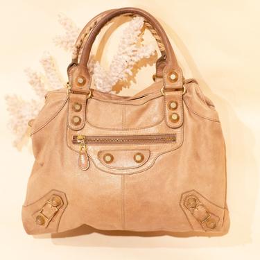 Vintage BALENCIAGA Agneau Giant 21 Mid Day Bag in Nude Leather GSH Brief Town Gold Hardware Tote City XL Shopper Y2K Beige 