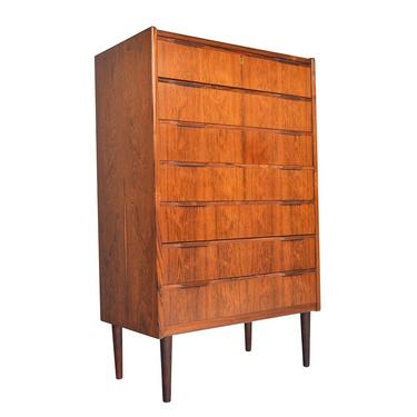 Danish Modern Mid Century Seven Drawer Rosewood Dresser by Knud Nielsen 