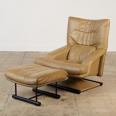 Mathias Hoffmann for Rolf Benz Leather Lounge Chair and Ottoman