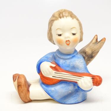 Vintage Hummel Goebel Sitting Angel with Lute Porcelain Figurine 238A Artist Signed W. Germany 