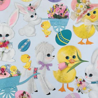 Vintage Hallmark Easter Dye Cuts, Easter Wall Decor, Lamb, Bunnies, Chicks, Class Room Decoration 