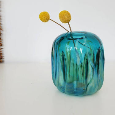 Blown Glass Art Vase Signed 1975 
