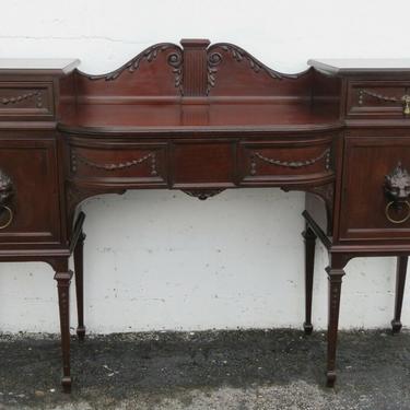 Early Victorian Carved Lion Long Sideboard Buffet Credenza Bathroom Vanity 2505