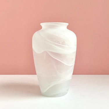 Frosted Swirled Glass Vase 