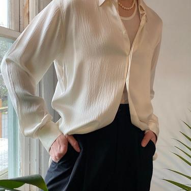 90s Versace Textured Silk Satin Shirt