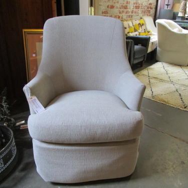 NEW JESSICA CHARLES SWIVEL CHAIR IN SOFT PALE GREY UPHOLSTERY