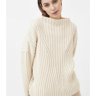 Knitted High Boat Neck Pullover