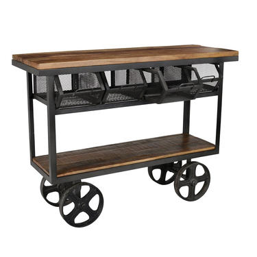 Metal Kitchen Cart on Wheels by Terra Nova Furniture Los Angeles 