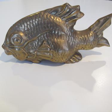 Vintage Brass Goldfish Figure by TheModAndPopShop