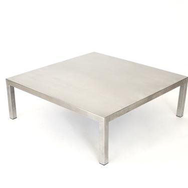 Maria Pergay Large Square French Stainless Steel Coffee Table, circa 1970