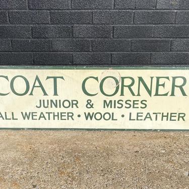 Vintage “Coat Corner” Store Sign