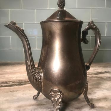 Vintage Leonard Silver Teapot Tarnished Silver Plate 