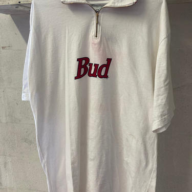 Vintage Budweiser Quarter zip t-shirt 4486 