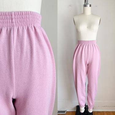 Vintage 1980s Rose Pink High Rise Sweatpants / XS 