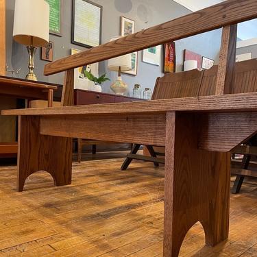 Vintage Shaker Style Bench w/backrest in Solid Oak (Great for the entryway!)