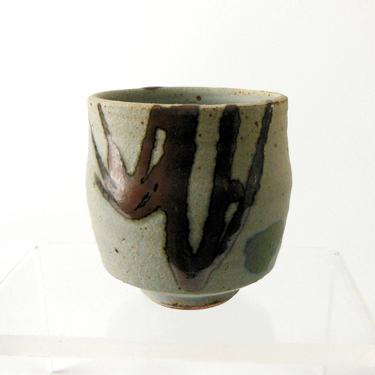 WARREN MACKENZIE YUNOMI Marked Finger Swipe Tea Cup 3x4 Studio Pottery White Shino Glaze Wheel Thrown Mingei Style Minn Artist Vintage Ex C 