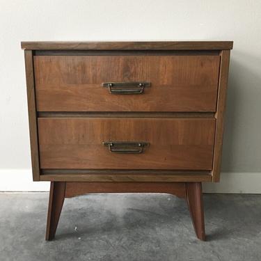vintage mid century modern 2-drawer nightstand