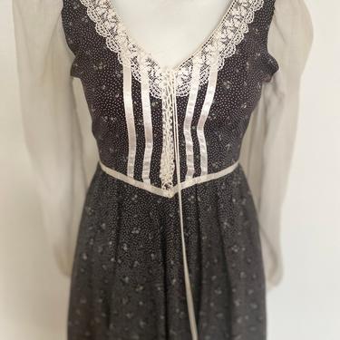 Vintage GUNNE SAX Prarie dress lot, Gunne Sax prairie skirt, romantic lace and floral  gunne sax dress, matching lace gunne sax top xs s 2 