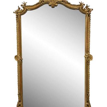 Antique French Gesso & Carved Gilt Wood Mirror